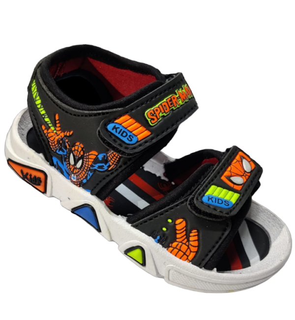 Muskan-Kids-Sandals-33ART-SPIDER-02-BLACK ORANGE